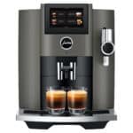 S8 Dark Inox zet twee kopjes espresso tegelijk