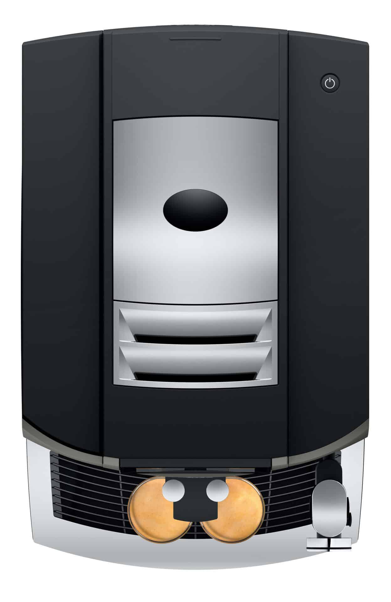 S8 Dark Inox van bovenaf met twee espresso