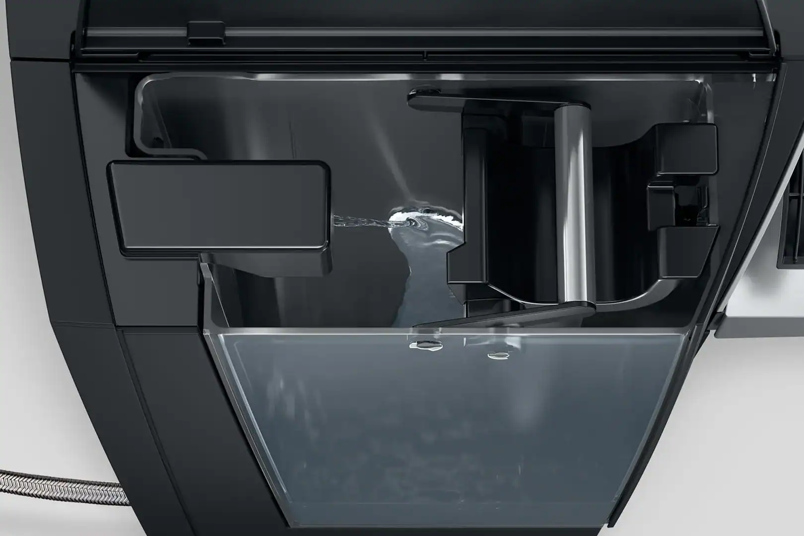 Geavanceerde koffiemachine met waterafvoer voor professionele koffie- en theedranken.