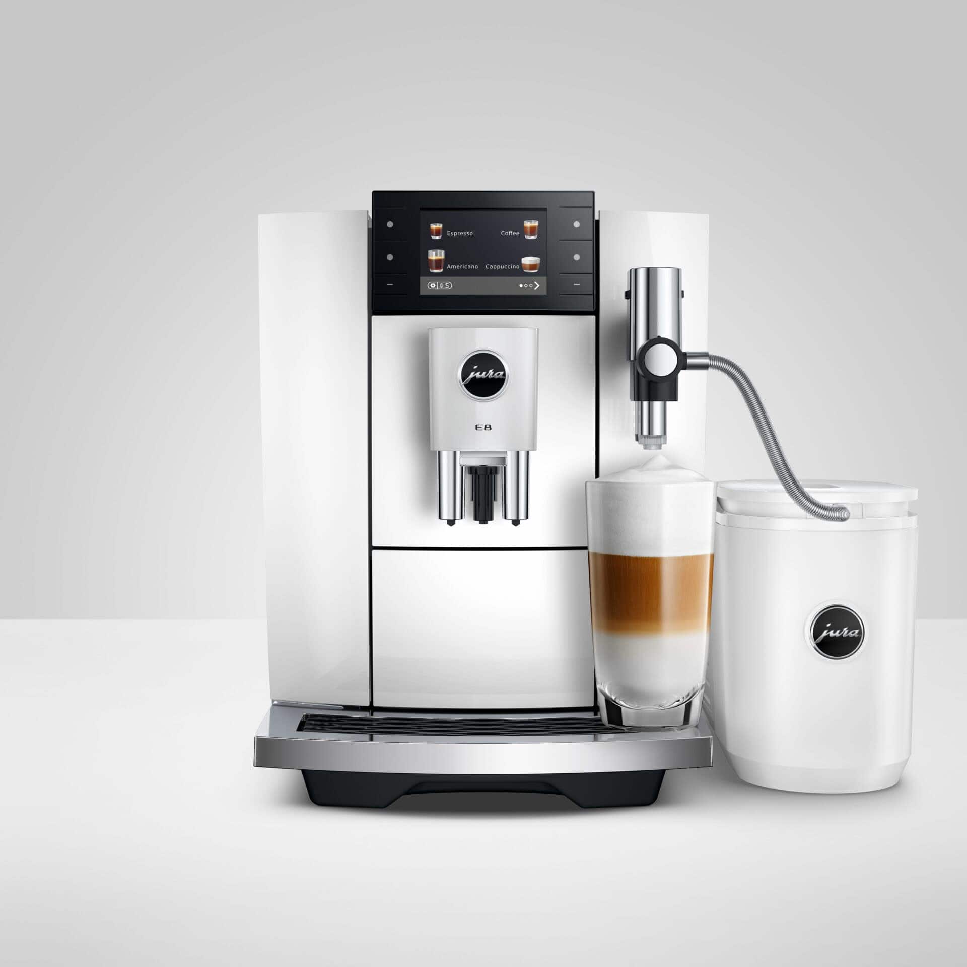 E8 Piano White met Cool Control melkkoeler