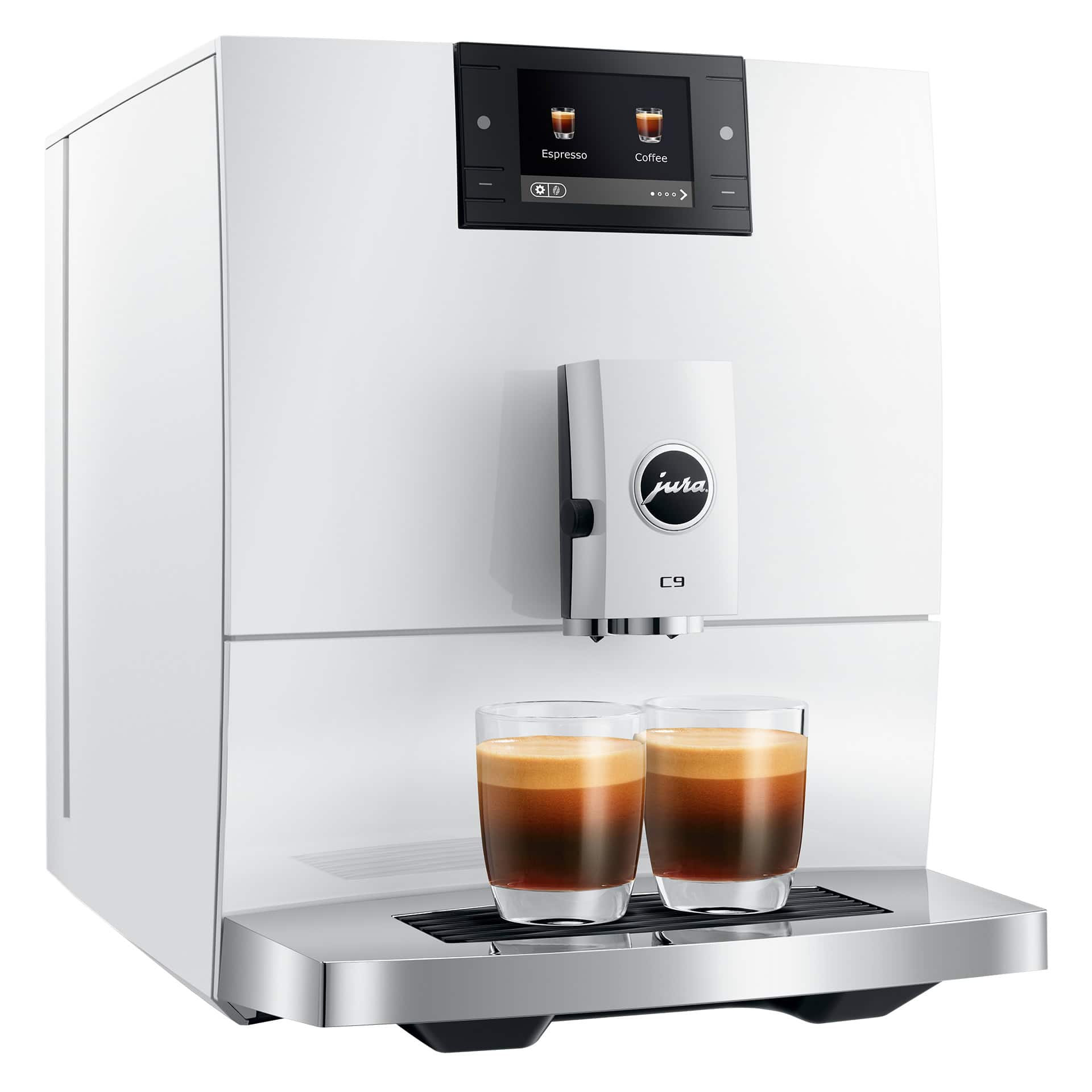 C9 Piano White zet twee kopjes espresso tegelijk