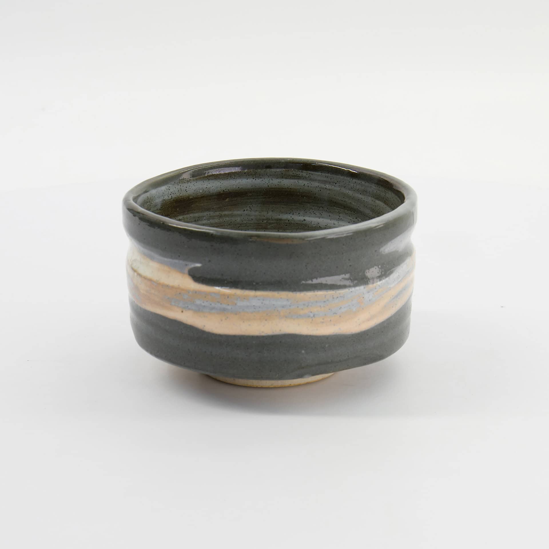 Matcha Bowl Unmon stoneware grijs beige Japanse chawan matchakom wolkenmotief De Heeren van 17