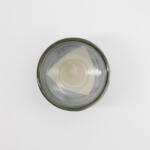 Matcha Bowl Unmon bovenaanzicht grijs beige glazuur wolkenpatroon stoneware detail