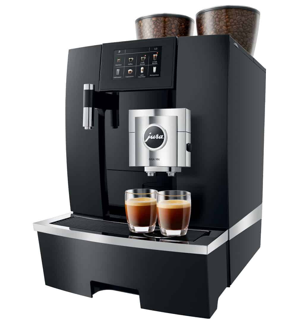 GIGA X8c Aluminium Black professionele koffiemachine met vaste wateraansluiting van JURA