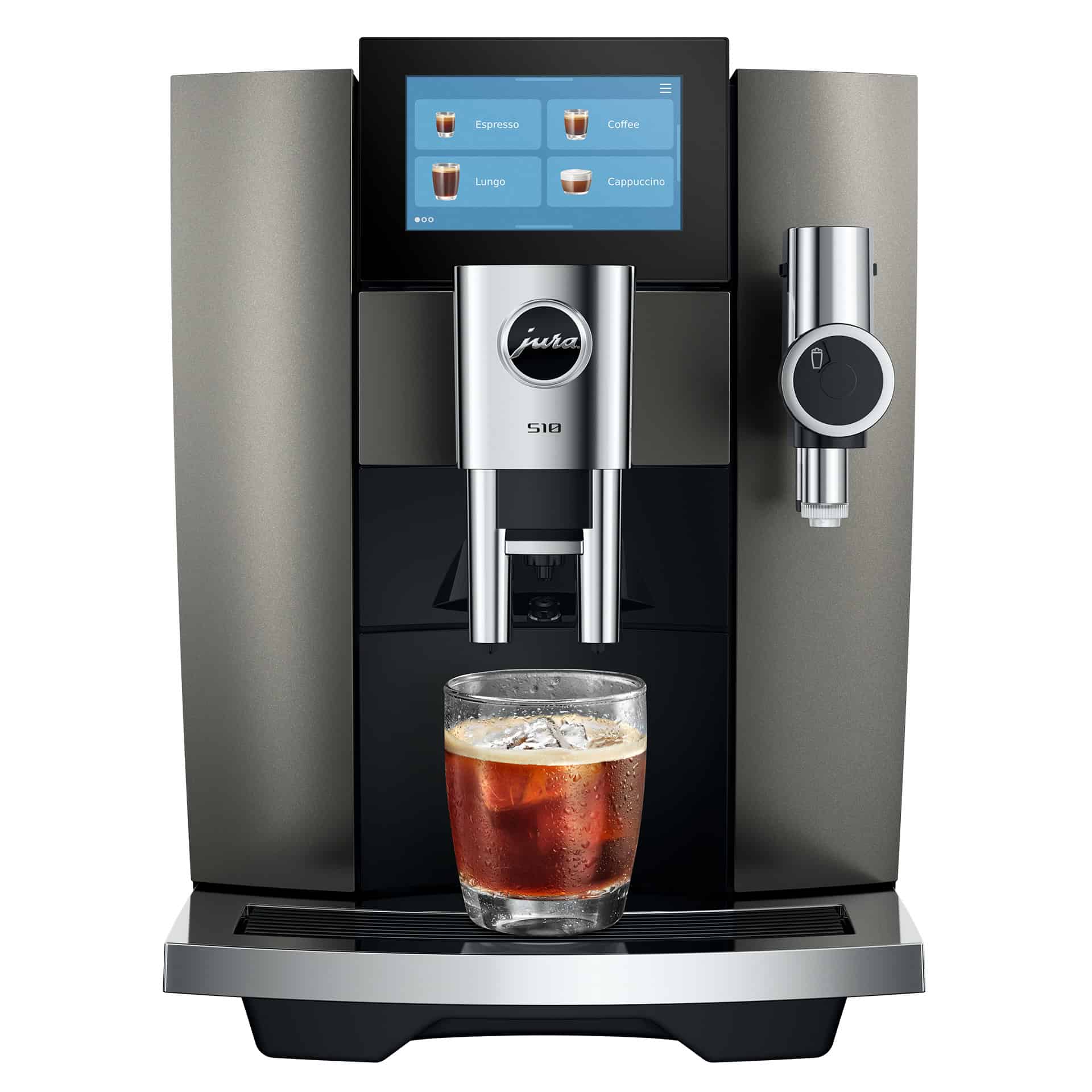 JURA S10 Dark Inox met Cold Brew koffie