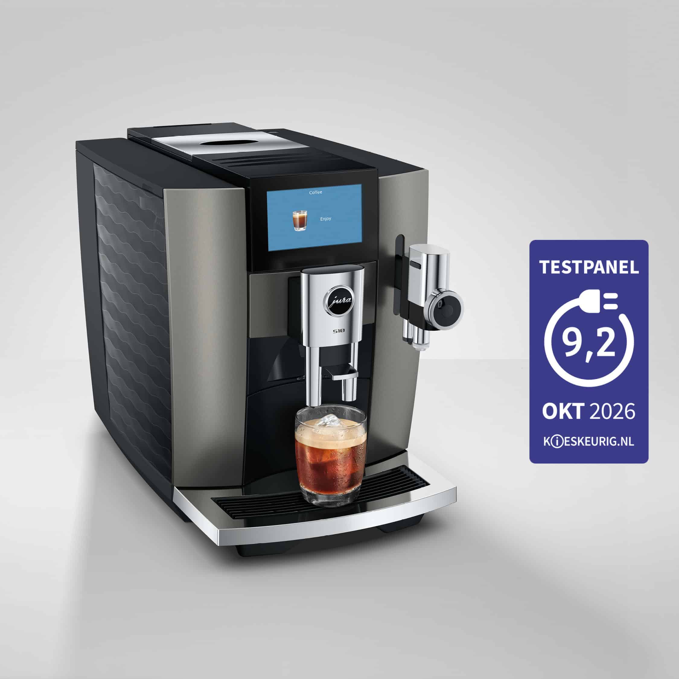 JURA S10 Dark Inox scoort 9,2 bij Kieskeurig testpanel